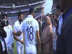 
      
      Hasina, Mamta, Sachin greet teams before first day-night Test
      
      