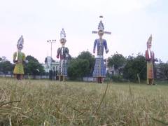 
      
      Bhopal: Amid heavy rainfall, waterproof Ravana effigies...
      
      