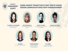 
      
      Biden-Harris announce all-women White House communications team
      
      