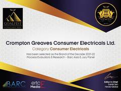 
      
      Crompton wins the prestigious "Brand of the Decade" award by...
      
      