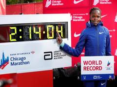 
      
      Brigid Kosgei smashes marathon world record in Chicago
      
      