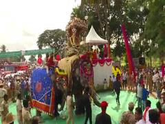 
      
      Karnataka: Elephant carrying howdah panicked due to loud...
      
      
