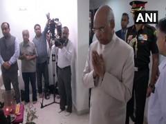 
      
      President Ram Nath Kovind, VP Naidu, LS speaker Om Birla pay...
      
      