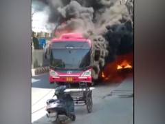 
      
      DTC bus catches fire in Delhi's Mahipalpur, no casualty 
      
      