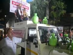 
      
      Kolhapur couple uses water tanker for marriage procession
      
      