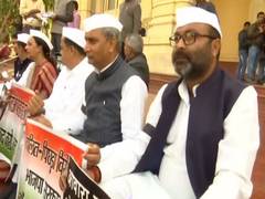 
      
      Congress protests in UP assembly premises ahead of annual...
      
      