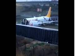 
      
      Turkish airliner skids off runway, breaks apart; many injured
      
      