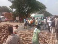 
      
      Subabul farmers block Vijayawada-Hyderabad highway, claim...
      
      