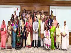 
      
      PM Modi interacts with winners of Nari Shakti Puraskar
      
      