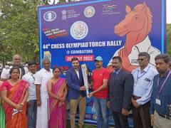 
      
      Chess Olympiad Torch Relay reaches Coimbatore
      
      