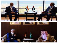 
      
      Jaishankar holds bilateral talks with Saudi Arabia, UAE FMs
      
      