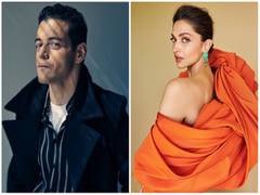 
      
       Deepika Padukone attends an event in Spain with Rami Malek 
      
      