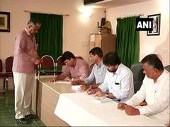 
      
      Gujarat: Day before RS polls, Congress conducts mock poll for...
      
      