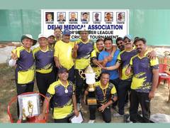 
      
      Delhi doctors mark the victory in DMA Legends Cricket Tournament 
      
      