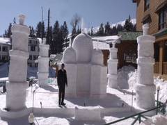 
      
      Snow sculpture of Taj Mahal, a new attraction for tourists at...
      
      