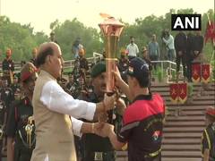 
      
      Rajnath Singh lights 'Victory Flame' to commemorate Kargil war
      
      