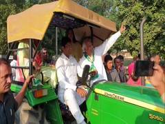 
      
      Haryana polls: Dushyant Chautala arrives on tractor with...
      
      
