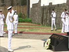
      
      Vice Admiral R Hari Kumar lays wreath at Gaurav Stambh...
      
      
