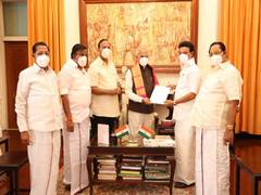 
      
      MK Stalin meets Governor, stakes claim to form govt in Tamil Nadu
      
      