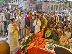 
      
      Nadda lays wreath on behalf of PM Modi on mortal remains of...
      
      