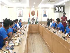 
      
      Sports Minister Anurag Thakur felicitates World U20 Athletics...
      
      