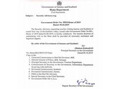 
      
      J-K administration withdraws security advisory for tourists
      
      
