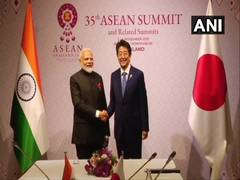 
      
      PM Modi meets Japanese counterpart Shinzo Abe in Bangkok
      
      