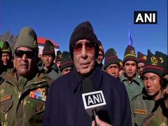 
      
      Rajnath Singh visits Bum La Pass along India-China border
      
      