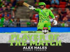 
      
      Alex Hales propels Sydney Thunder to 4-wicket victory over...
      
      