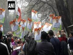 
      
      Congress workers protest against own party president Sonia Gandhi
      
      