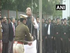 
      
      Defence Minister Rajnath Singh hoists national flag at his...
      
      