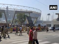 
      
      Security tightened outside Ahmedabad's Motera Stadium ahead...
      
      