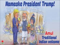 
      
      Amul welcomes Trump with special 'Namaske President Trump' cartoon
      
      