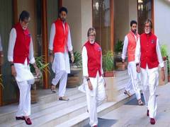 
      
      Amitabh, Abhishek Bachchan seen twinning
      
      
