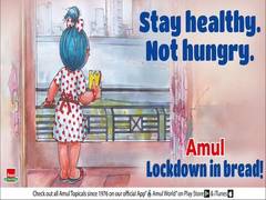 
    Amul's new doodle urges people to 'stay healthy not hungry' amid lockdown
    