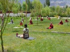 
      
      ITBP personnel, Buddhist monks perform yoga at Thiksay...
      
      