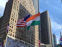 
      
      In a historic first, tricolour hoisted at NYC's Times Square...
      
      