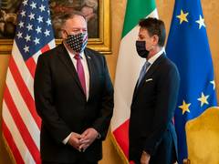 
      
      Pompeo warns Italy PM of risks involved in doing business...
      
      