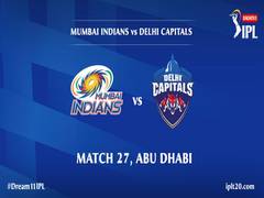 
      
      IPL 13: Delhi Capitals win toss, opt to bat first against MI
      
      