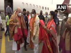 
      
      GHMC polls: Shah reaches Hyderabad for roadshow, offers...
      
      