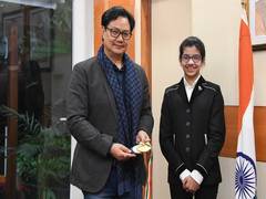 
      
      Rijiju meets 13-year-old equestrian Amairah, wishes her more...
      
      