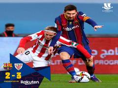 
      
      Messi shown first red card of Barcelona career as club lose...
      
      