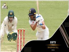 
      
      Ind vs Aus: Gill hits gritty 50 after Rohit's early departure
      
      