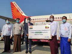 
      
      Myanmar receives first consignment of India's Covishield vaccines
      
      