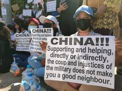 
      
      'Shame on you China': Protest outside Chinese embassy in...
      
      
