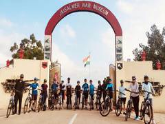 
      
      Tri-service women cycling expedition reaches National War Memorial
      
      