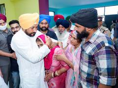 
      
      Punjab CM Channi meets family of soldier killed in J-K's Poonch
      
      