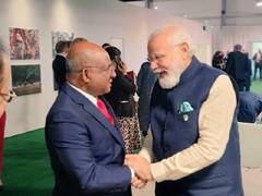 
      
      PM Modi meets UNGA President Abdulla Shahid on sidelines of COP26
      
      