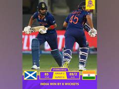 
      
      T20 WC: KL Rahul interacts with Scotland players after game
      
      