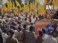 
      
      SAD chief, leaders, workers protest outside Punjab CM's...
      
      